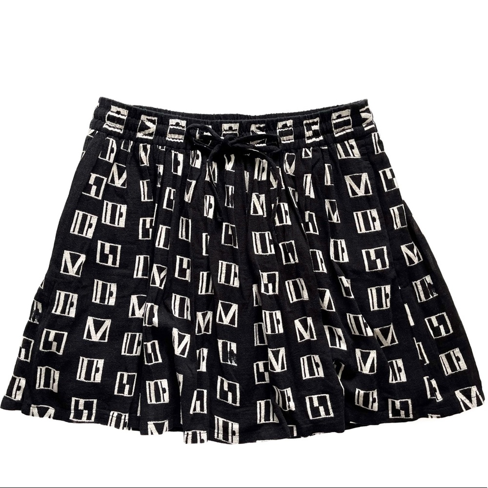 Madewell Black Cream Woodblock Mini Skirt S VGUC - Picture 3 of 13